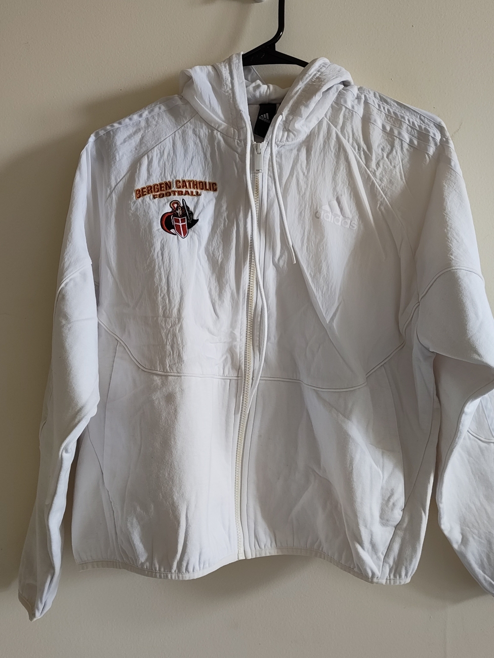 Adidas White Cropped Windbreaker  Jacket